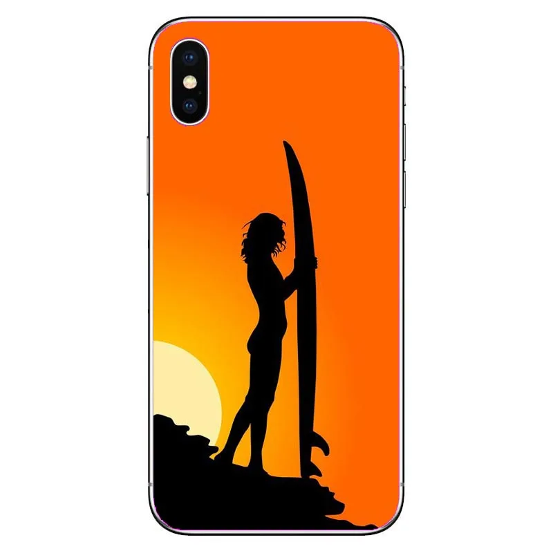 ركوب الأمواج تصفح الفن تصفح فتاة رقيقة جدا الكرتون نمط عودة الهاتف حقيبة لهاتف أي فون 8 8 زائد 7 7 زائد 6 6 S زائد XS XR SE غطاء