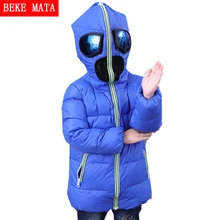 BEKEMATA Garçons Hiver Veste Avec Lunettes Capot 2016 De Mode Manches Longues Enfants Manteaux de Duvet d’oie Vestes Pour Filles Enfants 4A-10Y