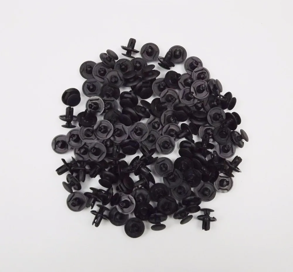 

New 100Pcs 8mm Hole Nylon Rivet Fastener Bumper Push Type Clips For Honda Accord