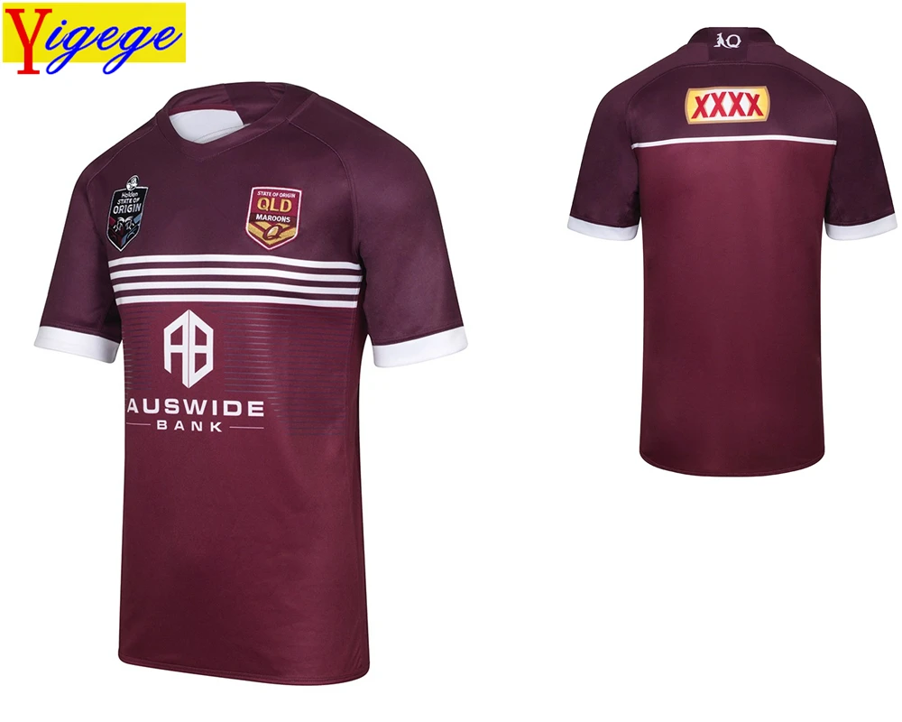 

Yigege 2019 MAROONS JERSEY QLD rugby Jerseys Queensland Maroons Men's State of Origin Jersey Rugby shirt big size s-5xl AAA