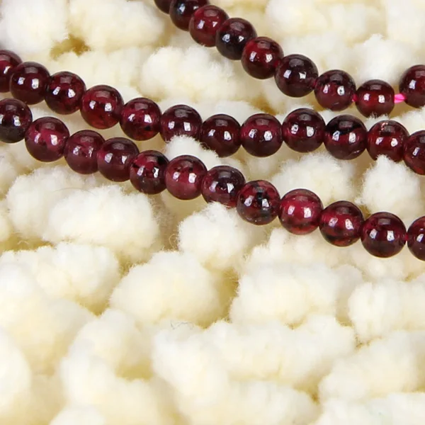 Phenovo 3mm Red Natural Garnet Round Loose Beads Great For DIY for necklace bracelets Jewelry Making