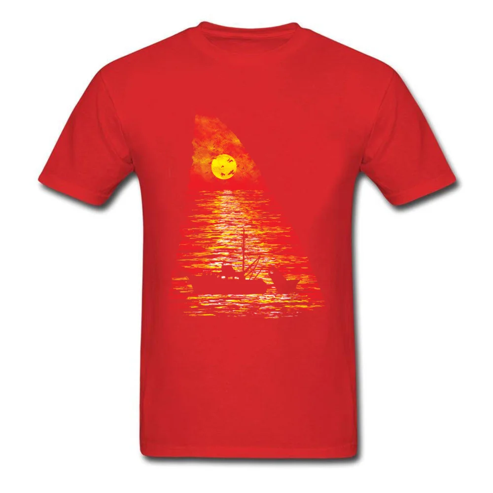 Ocean Predator All Cotton Tshirts for Men Short Sleeve Europe T Shirt New Arrival Summer Round Neck T Shirt Birthday Ocean Predator red