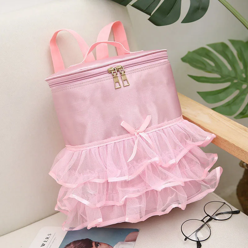 Водонепроницаемый рюкзак для танцев розовые балетные спортивные сумки для девочек балерина Детский Рюкзак Сумочка с милой пачка с оборками юбка платье - Цвет: Розовый