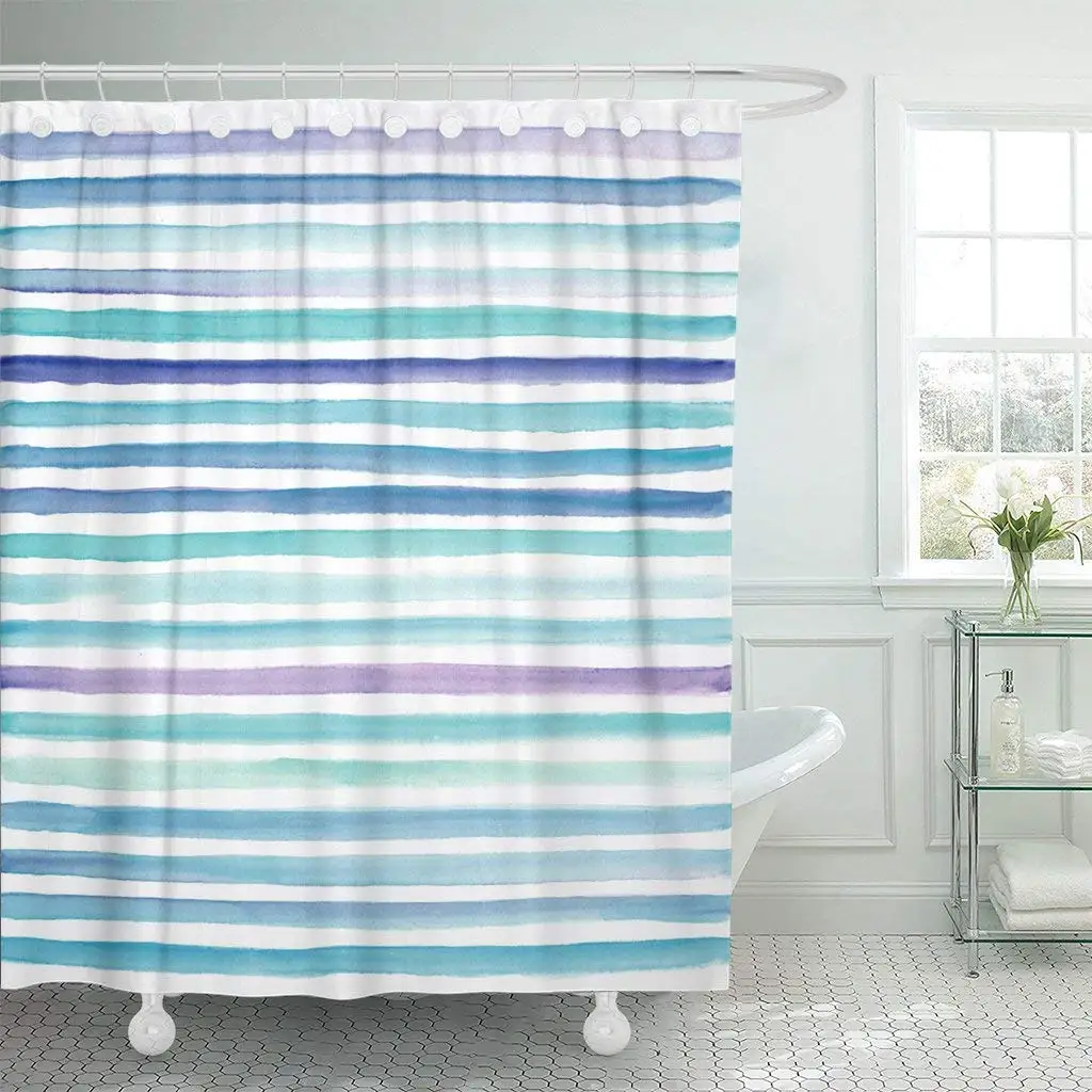 Fabric Shower Curtain with Hooks Colorful Color Abstract