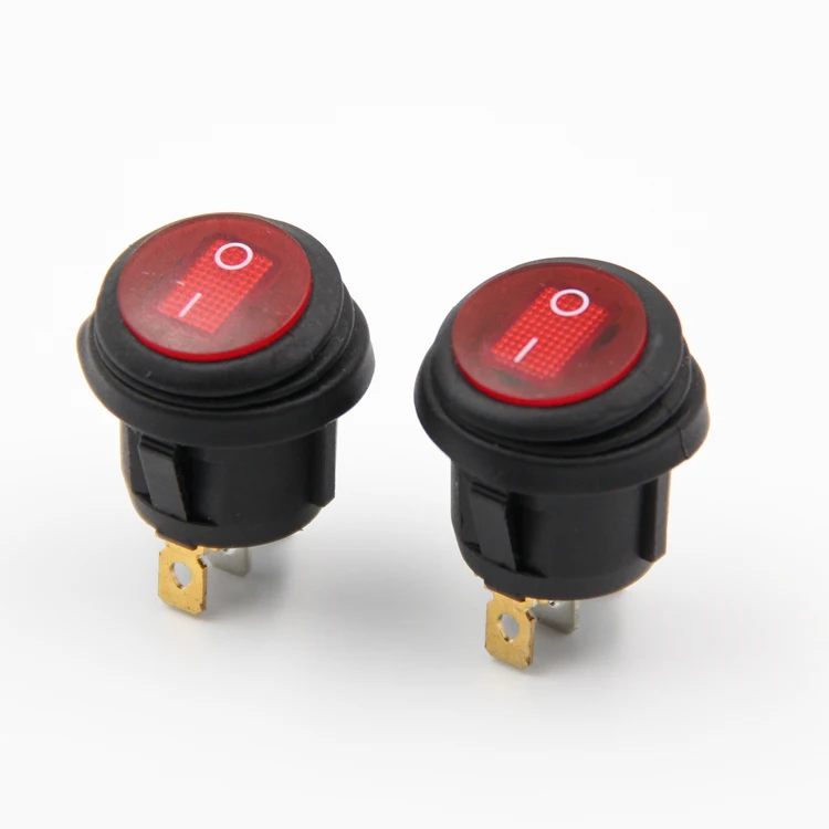 

1Pcs 3 Pins ON/OFF SPST Rocker Switch Waterproof Car Boat Red LED Light Round 12V