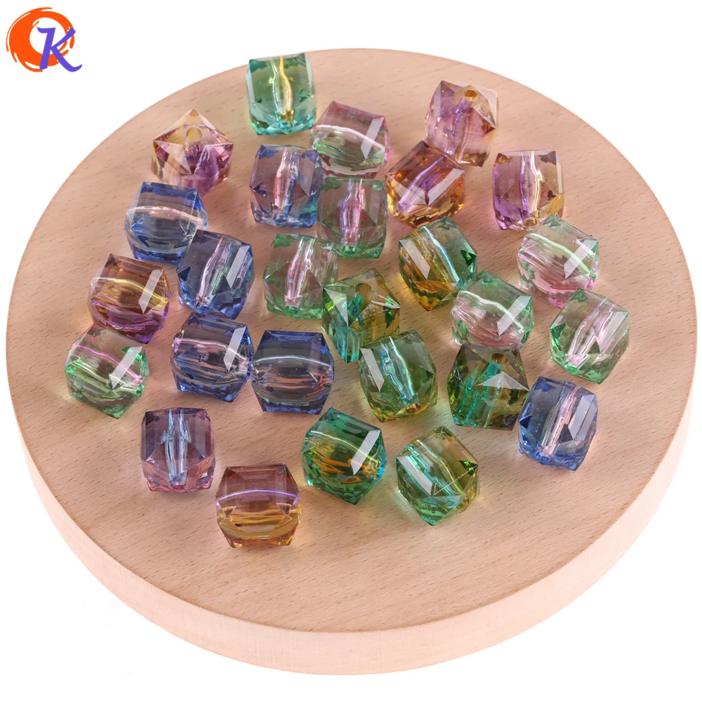 

Cordial Design 16*18mm 140Pcs Jewelry Accessories/Acrylic Beads/Square Shape/Double Color Bead/Hand Made/Earring Findings