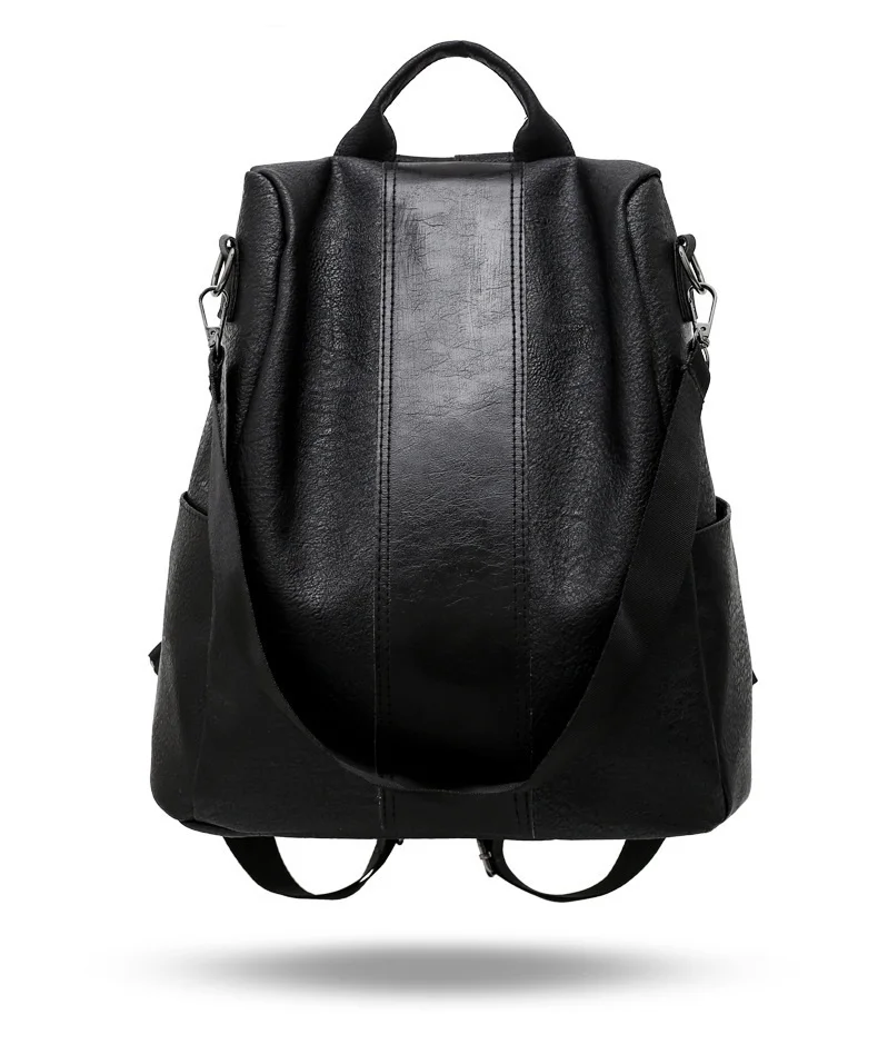 Новая модная женская сумка, Противоугонный рюкзак, качественная кожаная большая емкость, женский рюкзак, дорожная школьная сумка, сумка для Famale - Цвет: XPSW052 Black