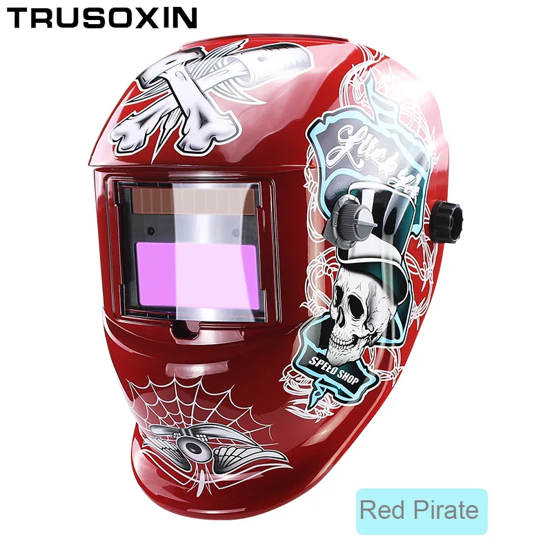 Солнечная батарея LI Автоматическое затемнение TIG MIG MMA MAG KR KC электрическая Сварочная маска/шлемы/сварочная Крышка для сварочного аппарата - Цвет: Red Pirate