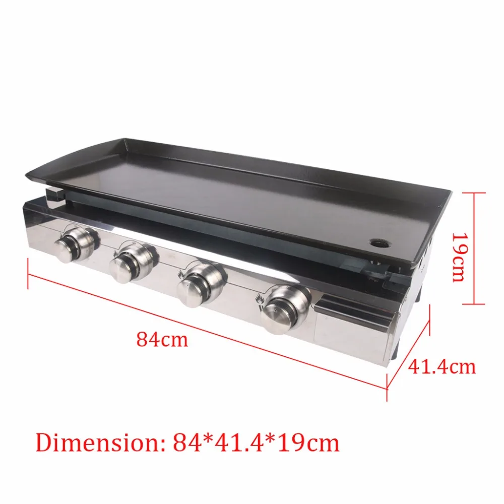 4 горелки сжиженного газа барбекю грили Plancha сверхмощный гриль машина открытый Кухня барбекю инструменты железная плита сковородка для барбекю