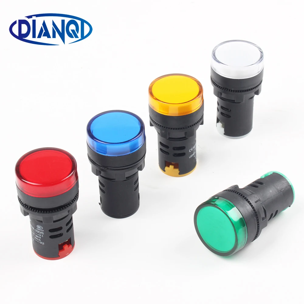 

ad16 22 AD16-22 5 color AC220V Power Indicator Signal Light 22mm mounting size led Indicator lamp