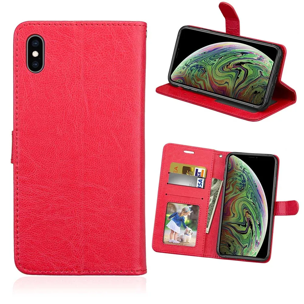 100 шт./лот чехол-бумажник Crazy horse 3 с картой + фоторамкой кожаный чехол для iphone 5 6 7 8 X