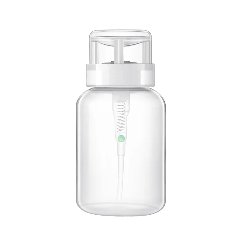 200 мл пусковой насос диспенсер прозрачная бутылка контейнер для макияжа PP пресс Бутылка для путешествий дизайн ногтей Ацетон лак для снятия макияжа - Цвет: clear