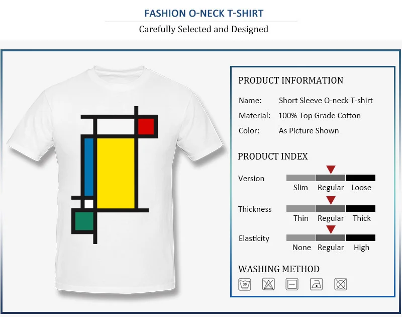 Design Tops Shirt for Students Coupons Autumn Crew Neck 100% Cotton T Shirt Vertical Aesthetic Tribute to Mondrian Casual Tee Shirt