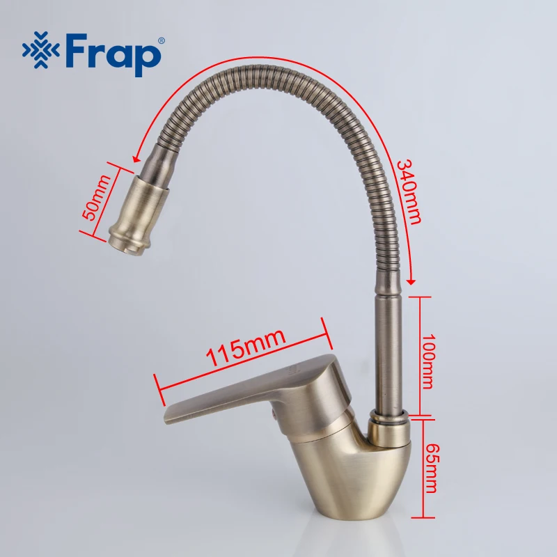  Frap Antique Style Bronze Kitchen Faucet Cold and Hot Water Mixer Tap Torneira Cozinha Flexible Nos - 32772493617