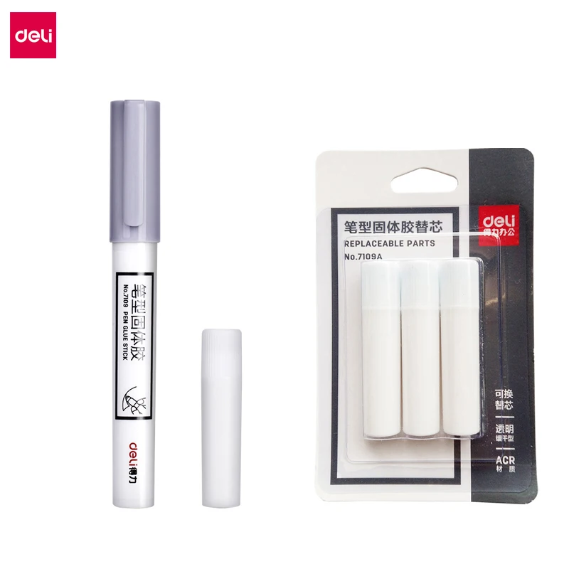 

Deli Glue Stick Cute Stationery Pen Solid Stick Refills Strong Adhesion High Viscosity Glue Office School Supplies