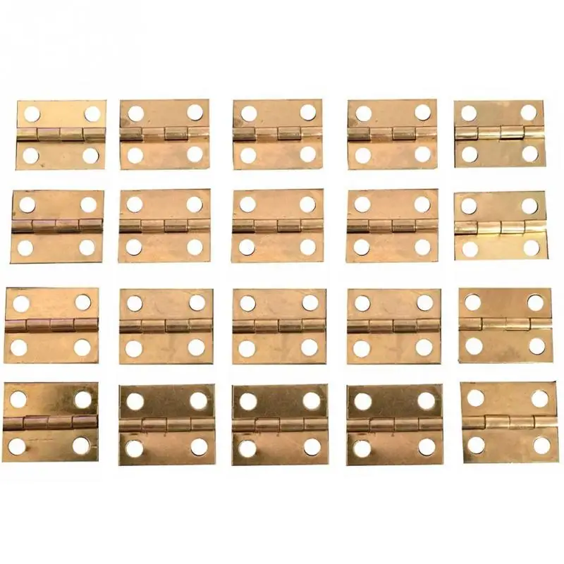 20Pcs Brass Mini Hinge Small Decorative Jewelry Wooden Box Door