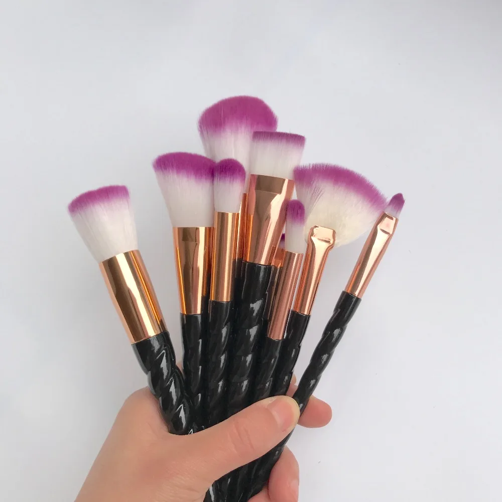 Набор кистей для макияжа розовое золото/черный единорог|cosmetic brush set|brush setmakeup brushes