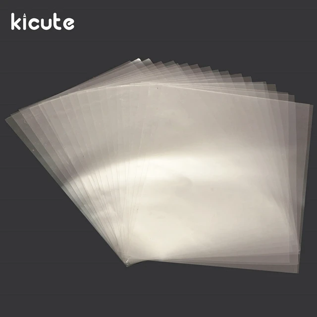 kicute 20 sheets clear transparent a4 double sided adhesive sheet sticky plastic sheet