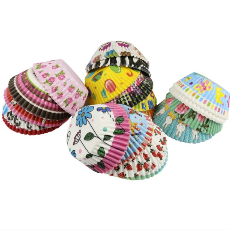 

100Pc/Set Paper Cake Forms Cupcake Liner Baking Muffin Box Cup Case Cake Mold Muffin Cupcake Paper(Random color)