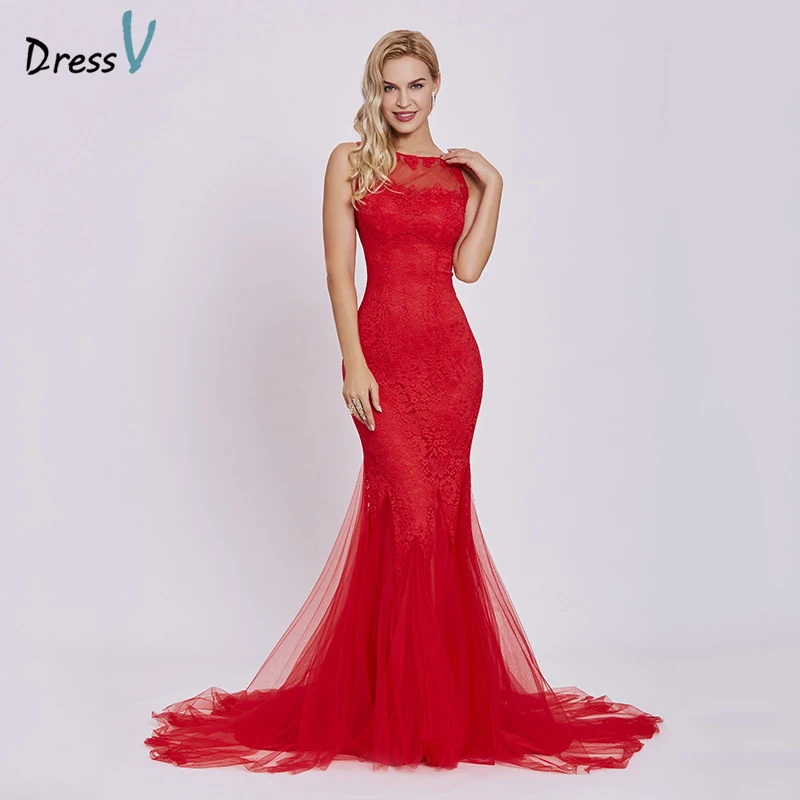 Dressv красное вечернее платье Недорогое Платье без рукавов с вырезом лодочкой и