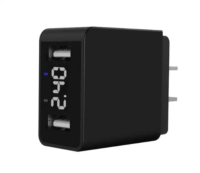 Dual USB 2.4A Mobile phone Travel charger Tablet PC charger Charging head with digital display LED screen 