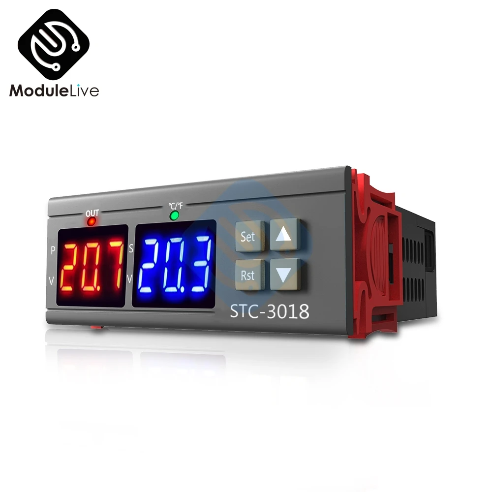 STC 3018 DC 12V 24V AC 110V 220V Двойной цифровой регулятор температуры термостата