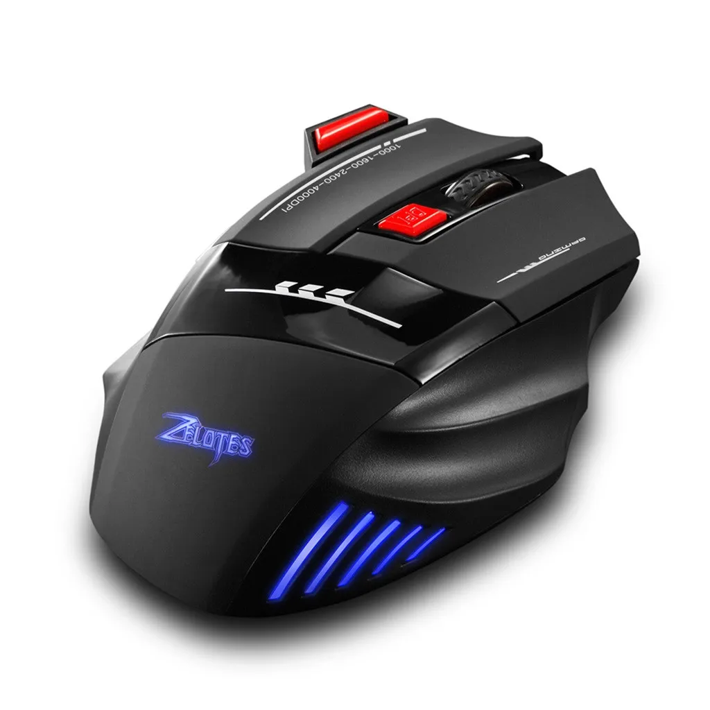 Zelotes 2,4G зарядка игровая мышь USB приемник 30 метров беспроводное соединение Механическая мышь с USB Приемником Для Pro Gamer