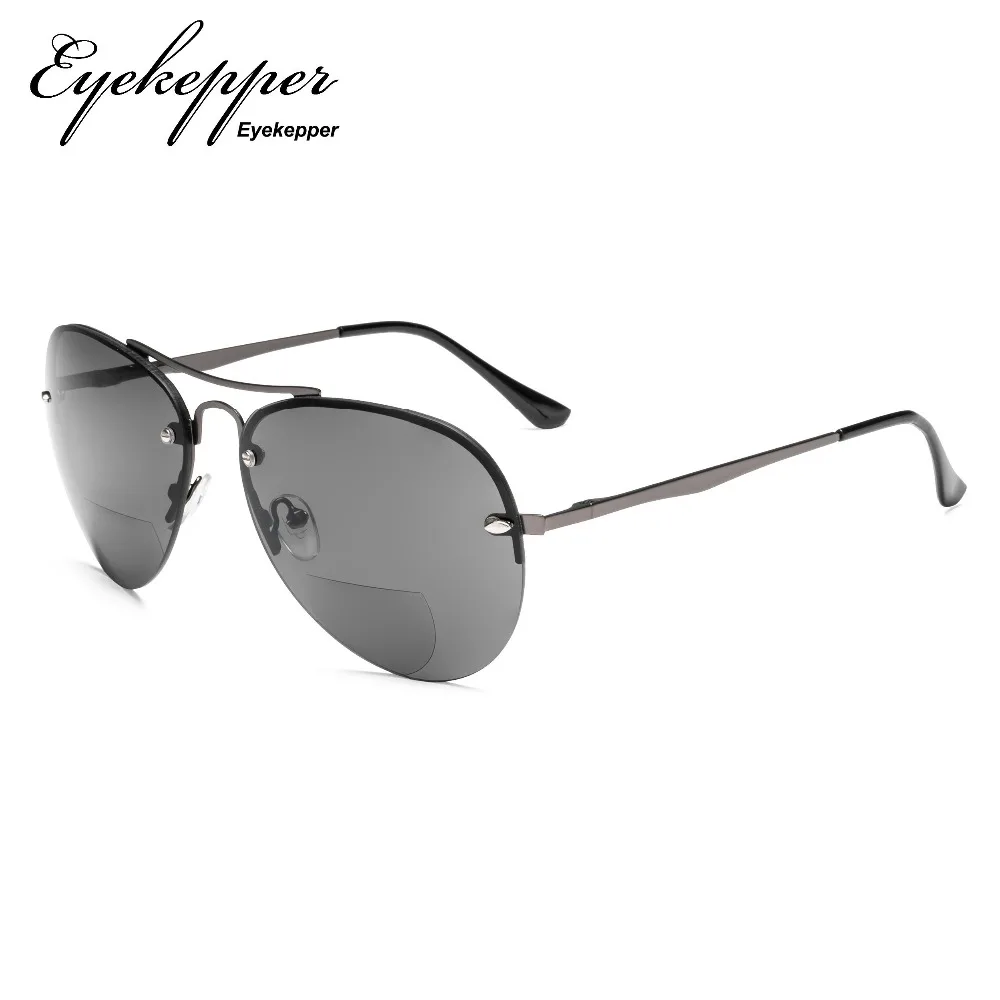 

S16016-Eyekepper Half-rim Pilot Style Bifocal Reading Sunglasses