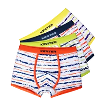 4 шт./лот, Мягкое хлопковое детское нижнее белье для подростков разноцветные трусы для мальчиков, детское нижнее белье в полоску для мальчиков от 2 до 16 лет