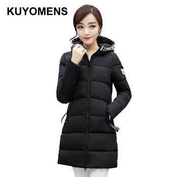 

KUYOMENS Autumn winter jacket Women Thick Hooded Cotton-Padded Jacket Plus size Candy Slim Cotton Jacket winter coat women Parka