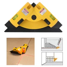 Желтый прямоугольный 90 градусов вертикальный горизонтальный красный свет 2 линии проекции квадратный лазерный уровень- M25