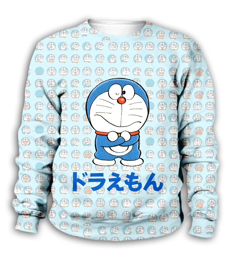 Kawaii Doraemon толстовки с капюшоном из комбинированной ткани нобита ноби 3d принт дети мультфильм Аниме Толстовка мальчик девочка дети Повседневный милый пуловер с косой молнией