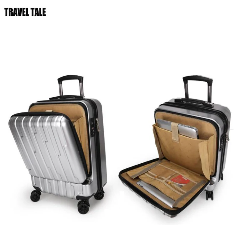 

TRAVEL TALE 20 inch Opening cabine rolling luggage hardside spinner trolley bag computer suitcase
