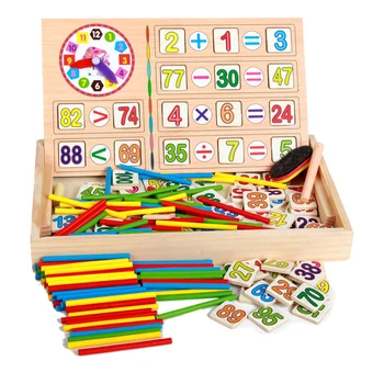 

New Montessori Math toys Wooden Classic Multifunctional Digital BoxKids Toys Learning Mathematics For Children Drop Shipping
