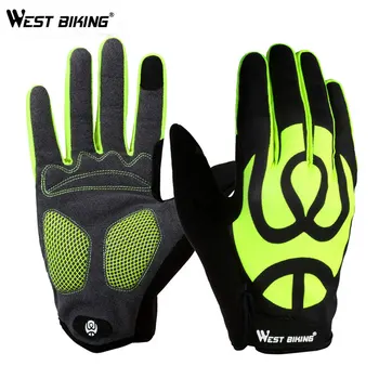 

WEST BIKING Cycling Gloves Full Finger Touch Screen Bicycle Gloves Windproof Silica Gel Anti-slip Men Women MTB Road Bike Gloves