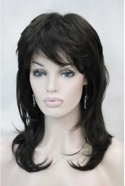 

Excellent Dark Brown Medium Wavy Women Ladies Daily wig FTLC028