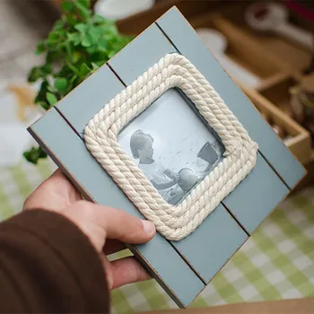 

Mediterranean Style Household Decoration Photo Frame Creative Wood Photo Frame Fashion Picture Frames Arts and Crafts