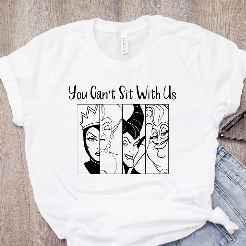 FJUN новая забавная футболка You Can't Sit With Us злой королевы с принтом злодей женская