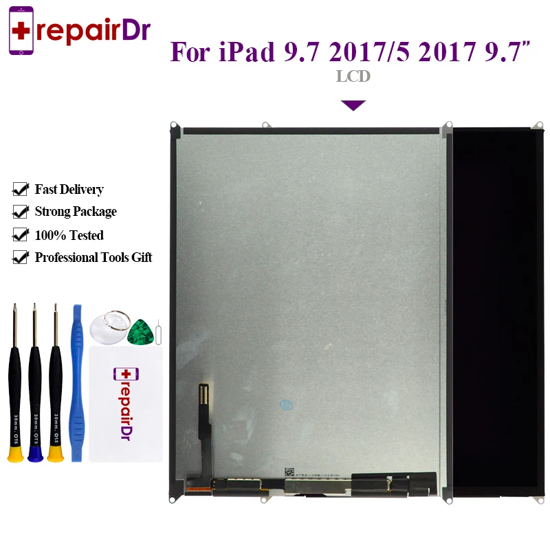 Протестировано хорошо для iPad 5 (2017 версия) A1822 A1823 ips ЖК-дисплей экран панель