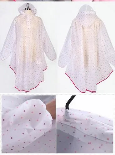 

1 pc outdoor Korean Japan style wind fashion EVA dots breathable models adults poncho cute women raincoat for walking tour