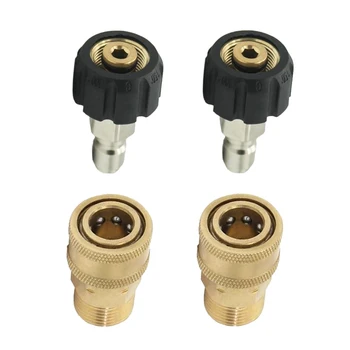 

2 Sets Pressure Washer Adapter Connector M22/14 to 1/4 Male Coupling M22 X 1/4
