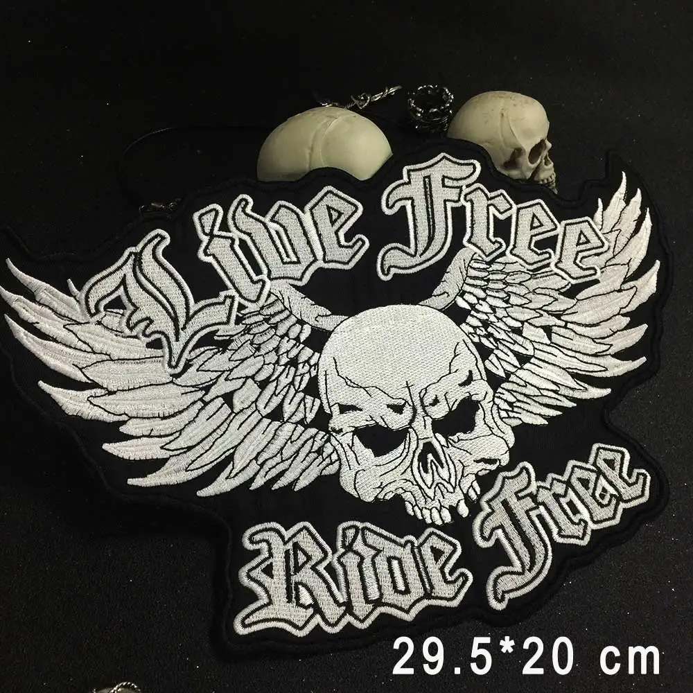 Live free ride утюг на патч вышивка аппликация швейная этикетка Панк Байкер нашивки