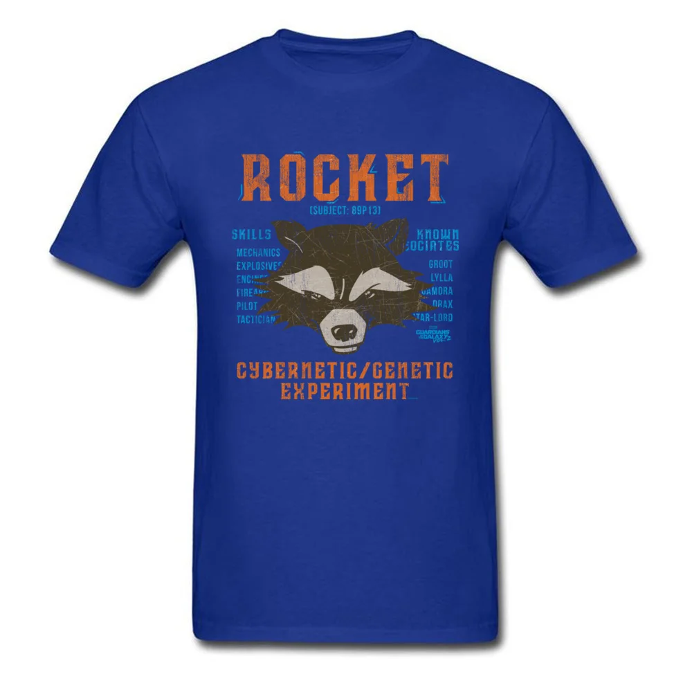 Discount Man T Shirt O Neck Short Sleeve Pure Cotton Star Wars Rocket Raccoon Subject 89P13 T Shirt Street T-Shirt Rocket Raccoon Subject 89P13 blue