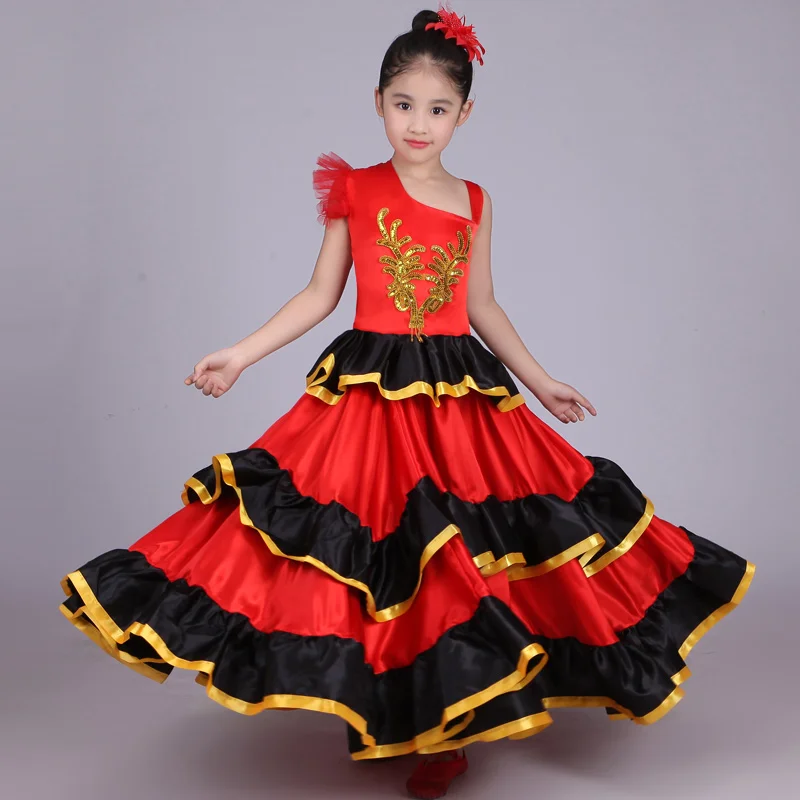 Детские костюмы для фламенко/Испанские костюмы для девочек/платья для фламенко - Цвет: 1