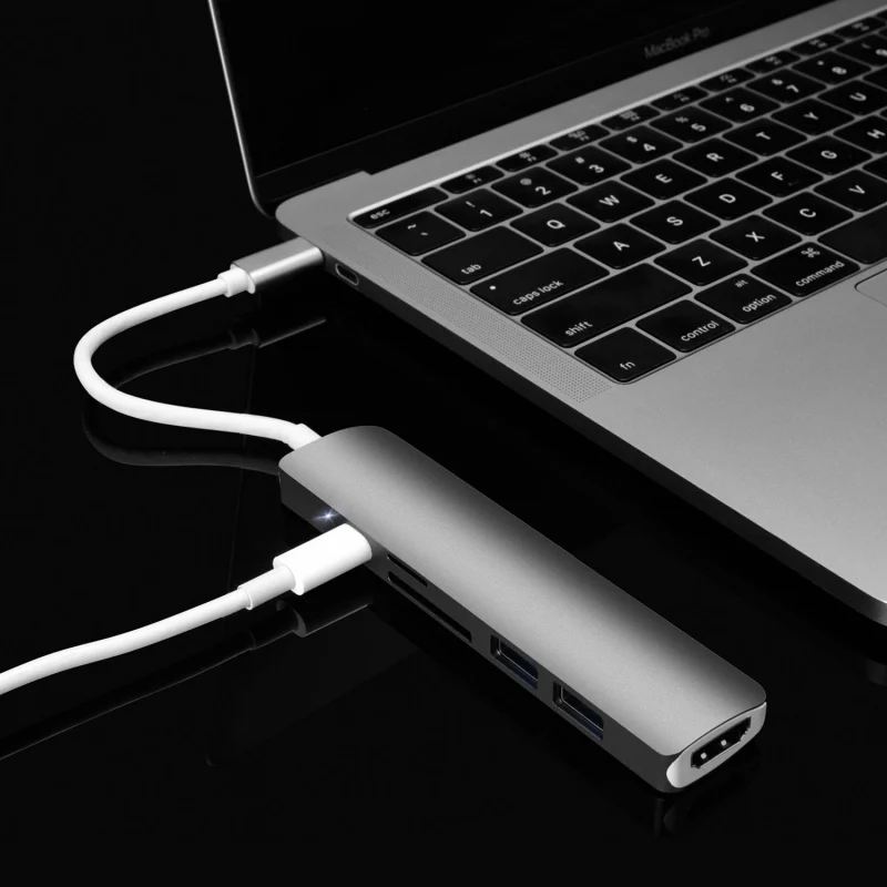 

C USB Hub for MacBook Pro Radius 3, GOOJODOQ Type C USB With SD Card / Micro SD Card Reader + USB-C Charger PD 5.22 Home Tools