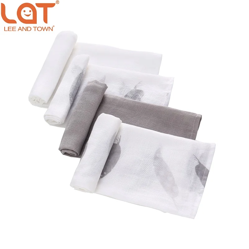 

LAT 4pc/box Baby Boy Girls Newborns Cotton Muslin Square Washable Premium Reusable Nappy Diapers Wipes Bath Cloth Towel Blanket