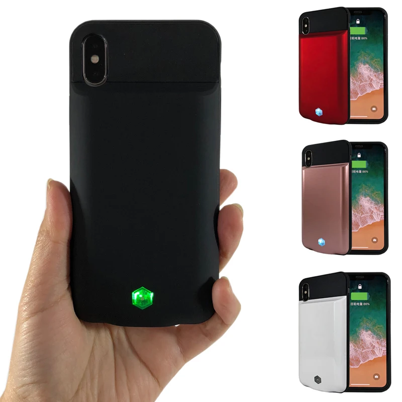 Black Charger Mobile Phone Case Power Case for iPhone X Charging Backshell External Backup
