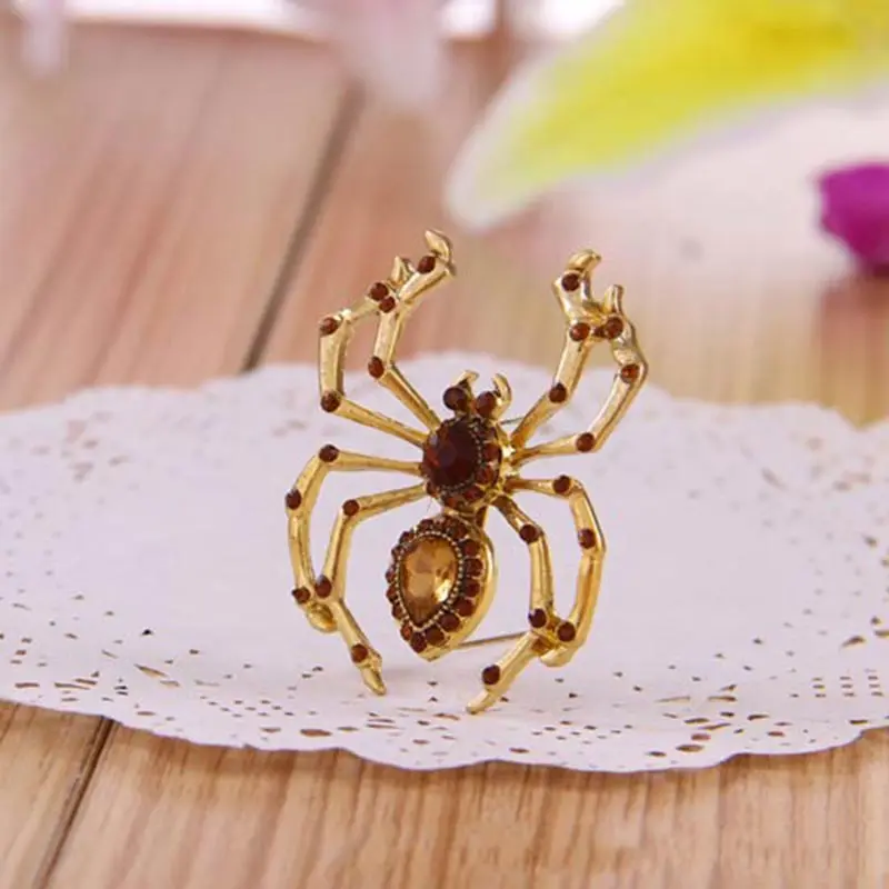 Brooch -PFS- Hot Salee Retror Crystal Men's Suit Spider Insect Animal Pin Jewelry #1580536 | Украшения и аксессуары