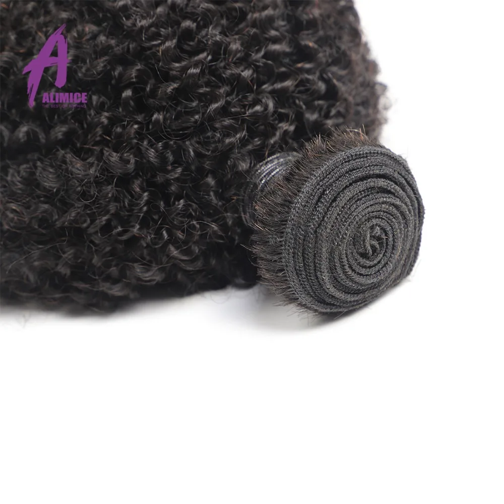 Alimice Brazilian Afro Kinky Curly Weave Human Hair 3 Bundles With Closure Remy Hair Brazillian Hair Weave Bundles With Closure (11)