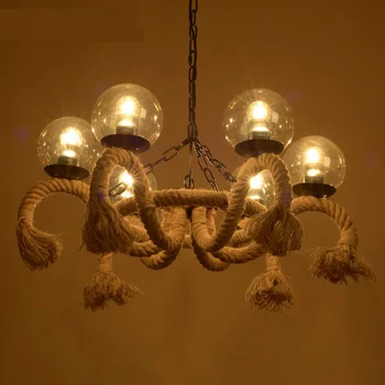 

Retro industry Vintage Linen glass ball Retro pendant lights creative personality Restaurant Bar Cafe linen Pendant lamps lo10
